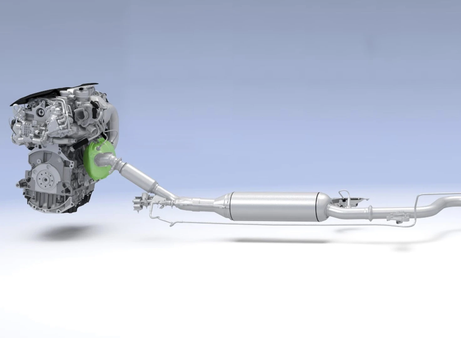 The system works by positioning the SCR upstream of the particulate filter