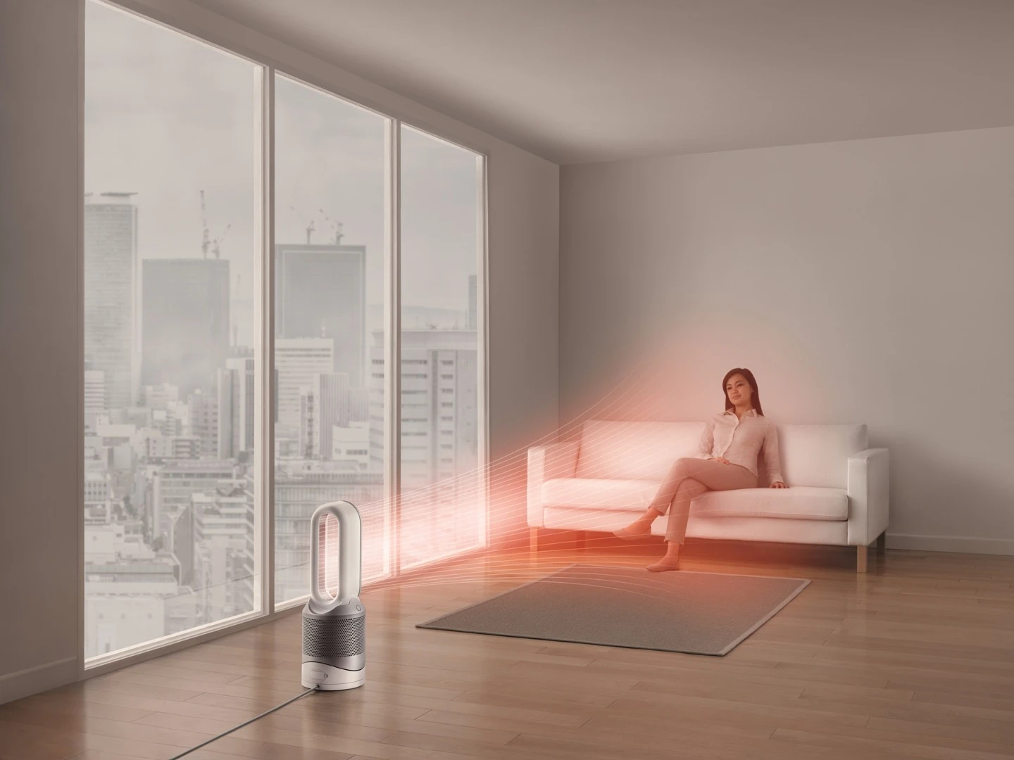 The Pure Hot+Cool Link uses Dyson's Air Multiplier technology to stream air into a room