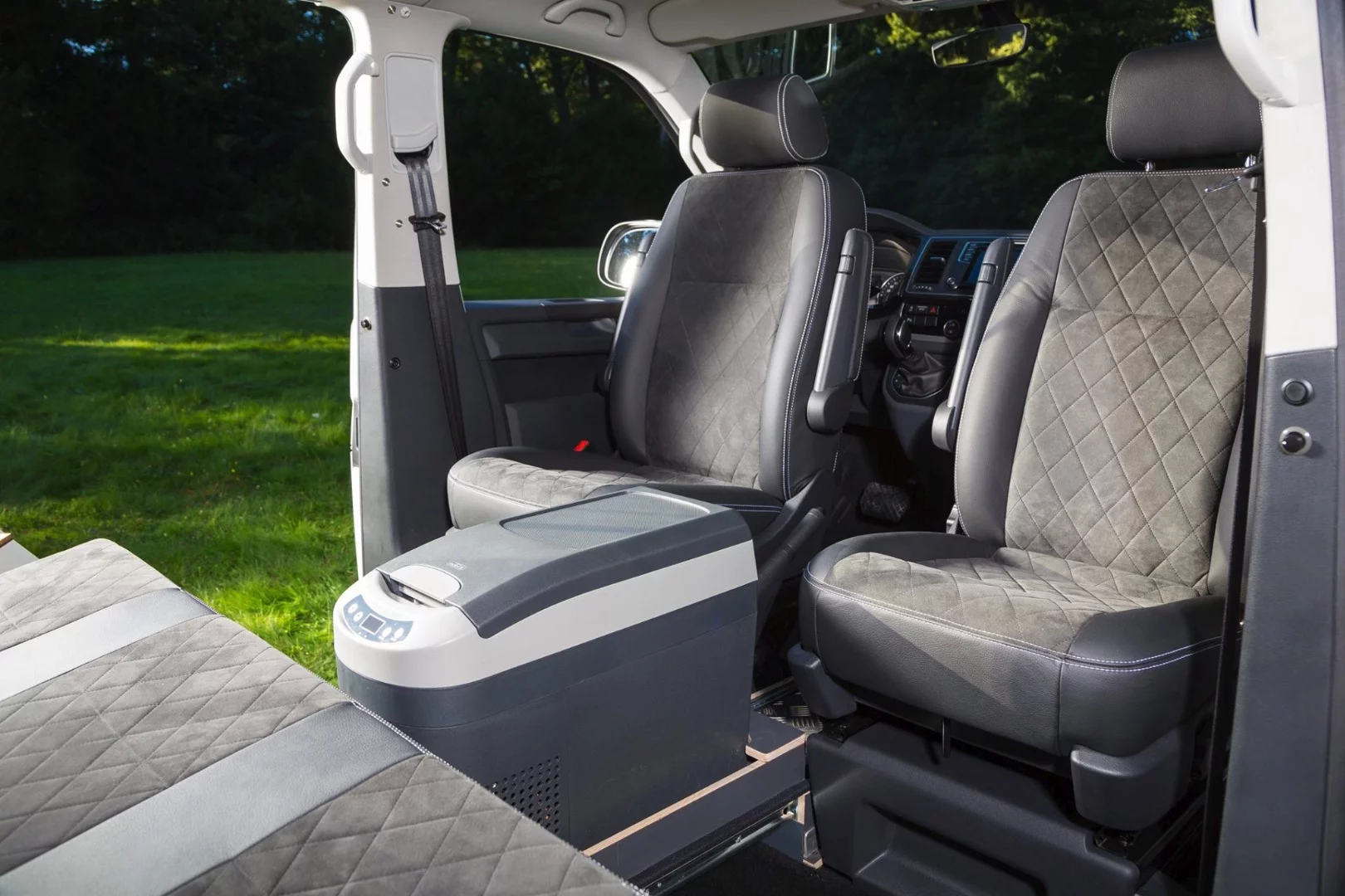 The refrigerator can slide back for access by all