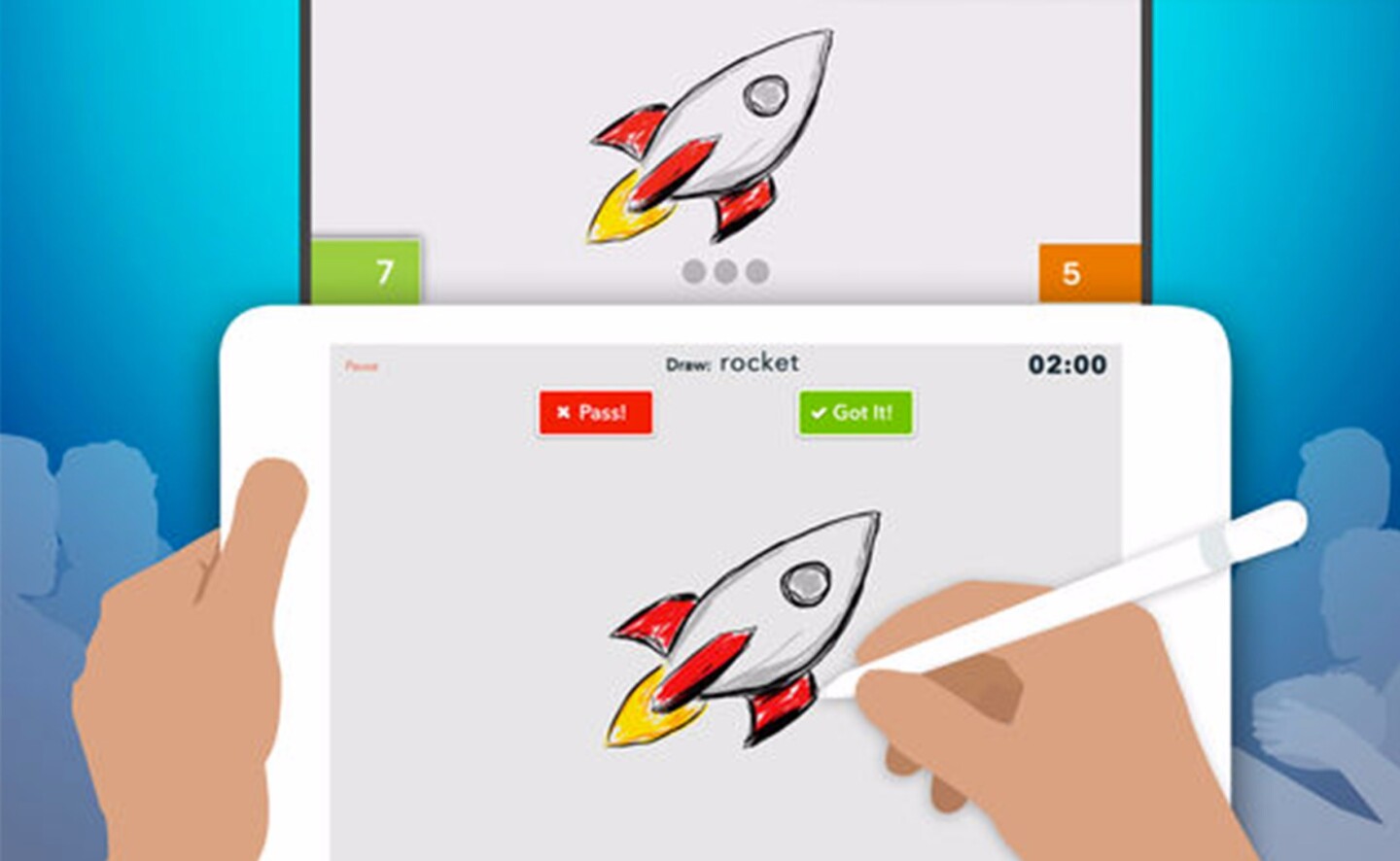 Sketch Party lets you play pictionary on your iPhone/tablet and Apple TV/HDTV