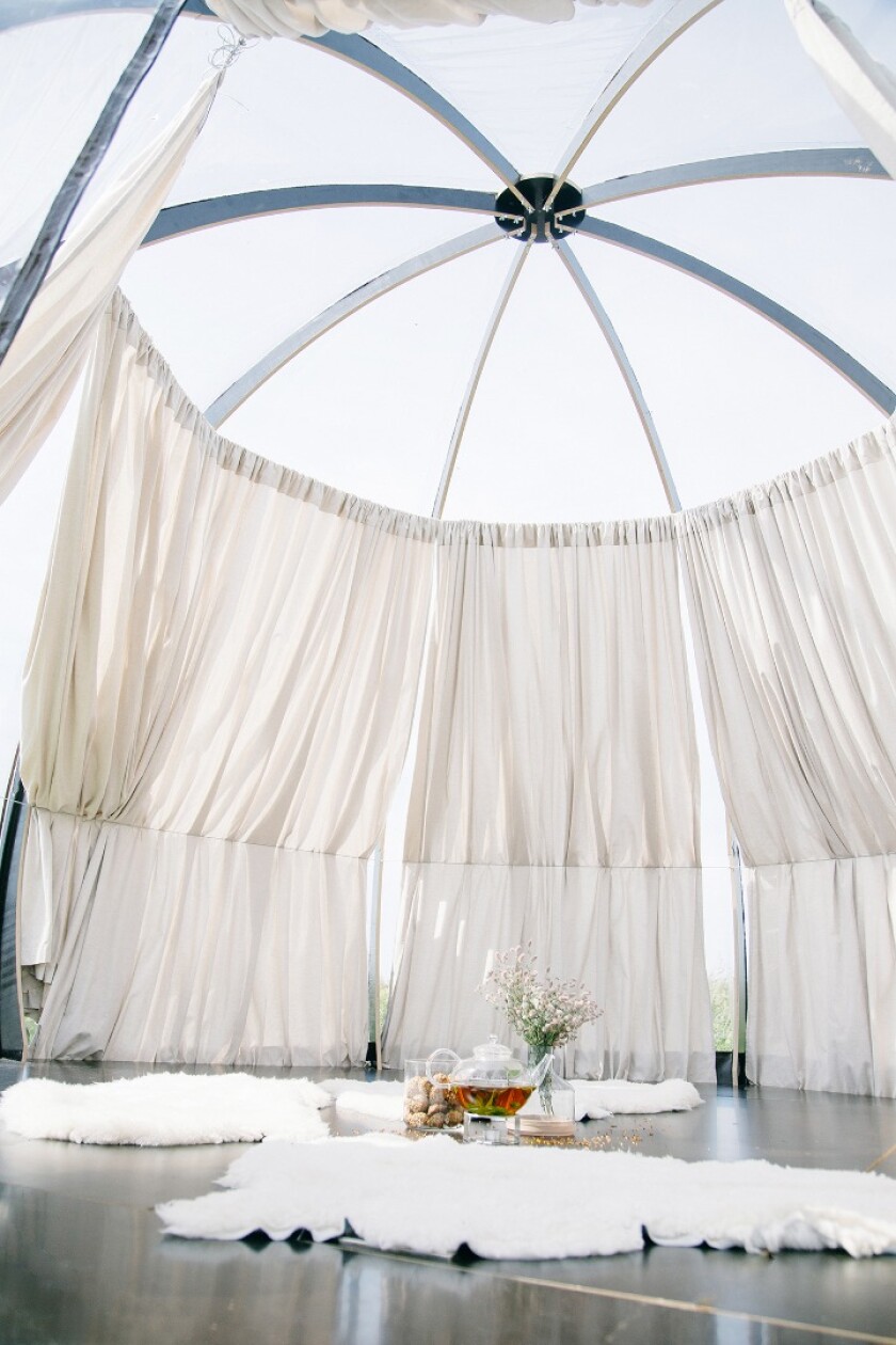 The Oasis dome allows users to enjoy glamping all year round