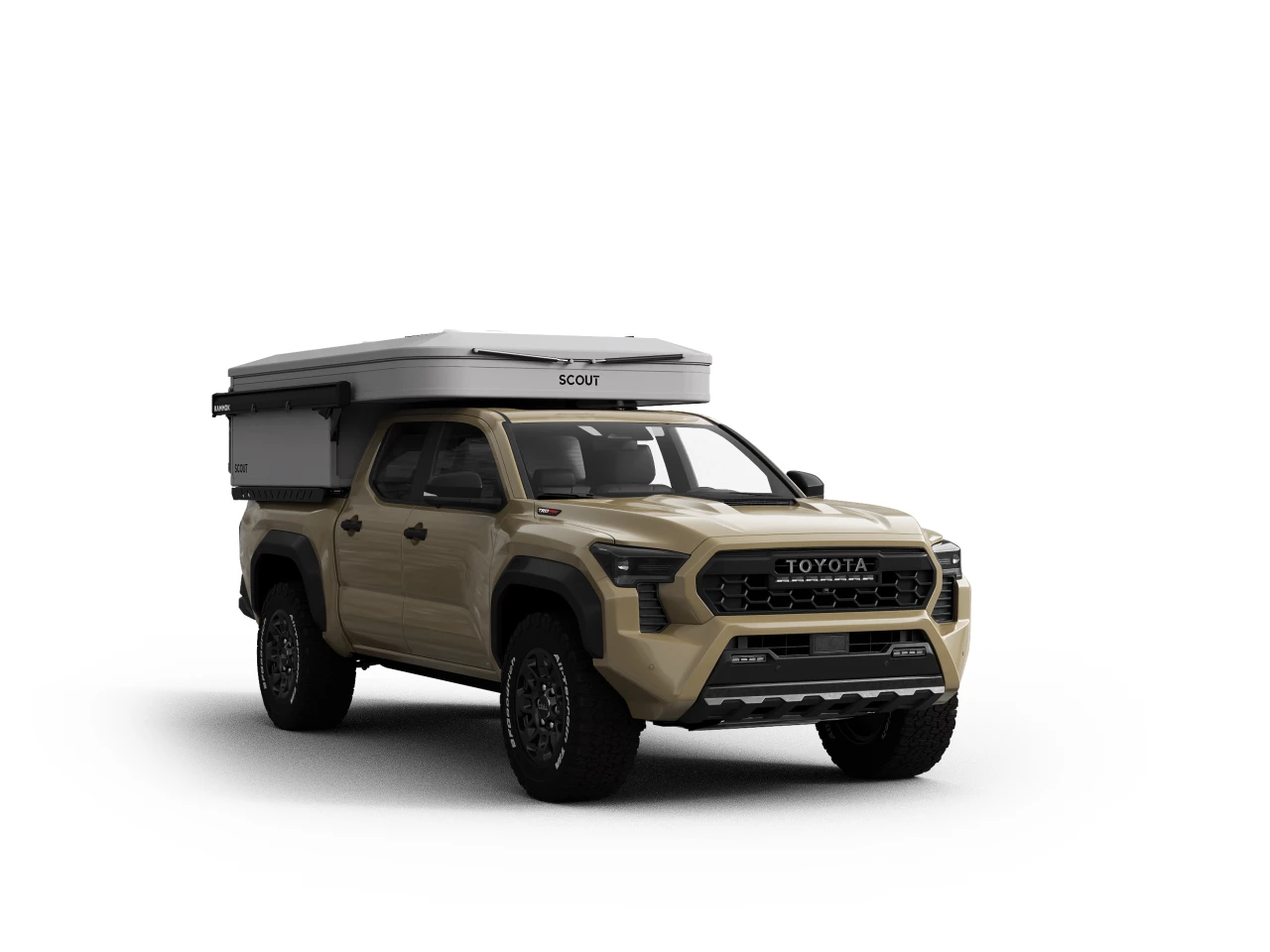 Weighing roughly 976 pounds dry, the Scout Yoho Pop Up is designed for midsize pickup trucks