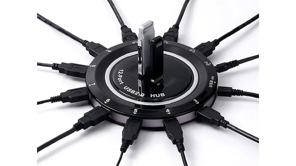 Sanwa's 12-port USB hub demands attention