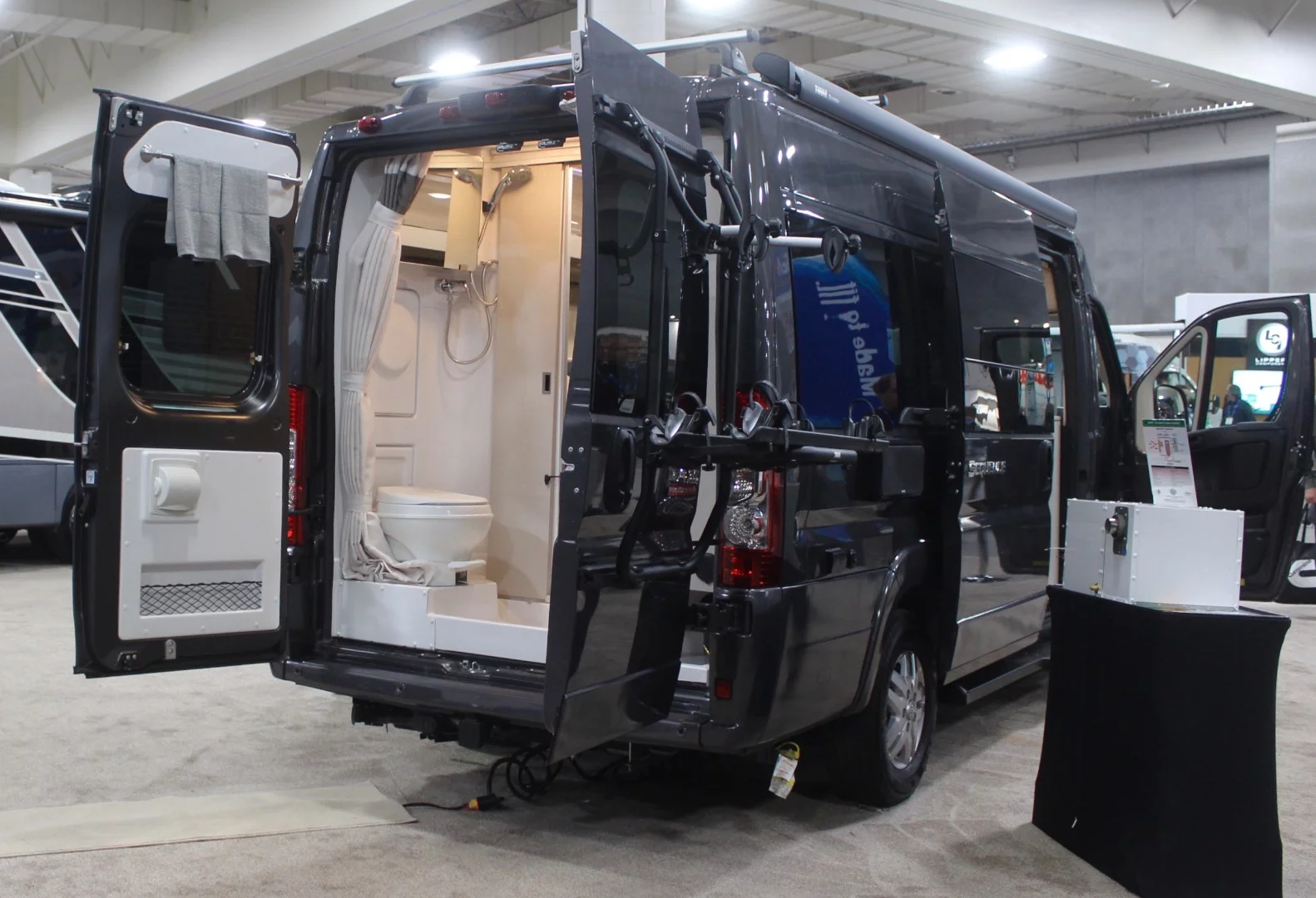 The Sequence concept includes an outdoor awning, roof rack and rear-door bike carrier from Thule