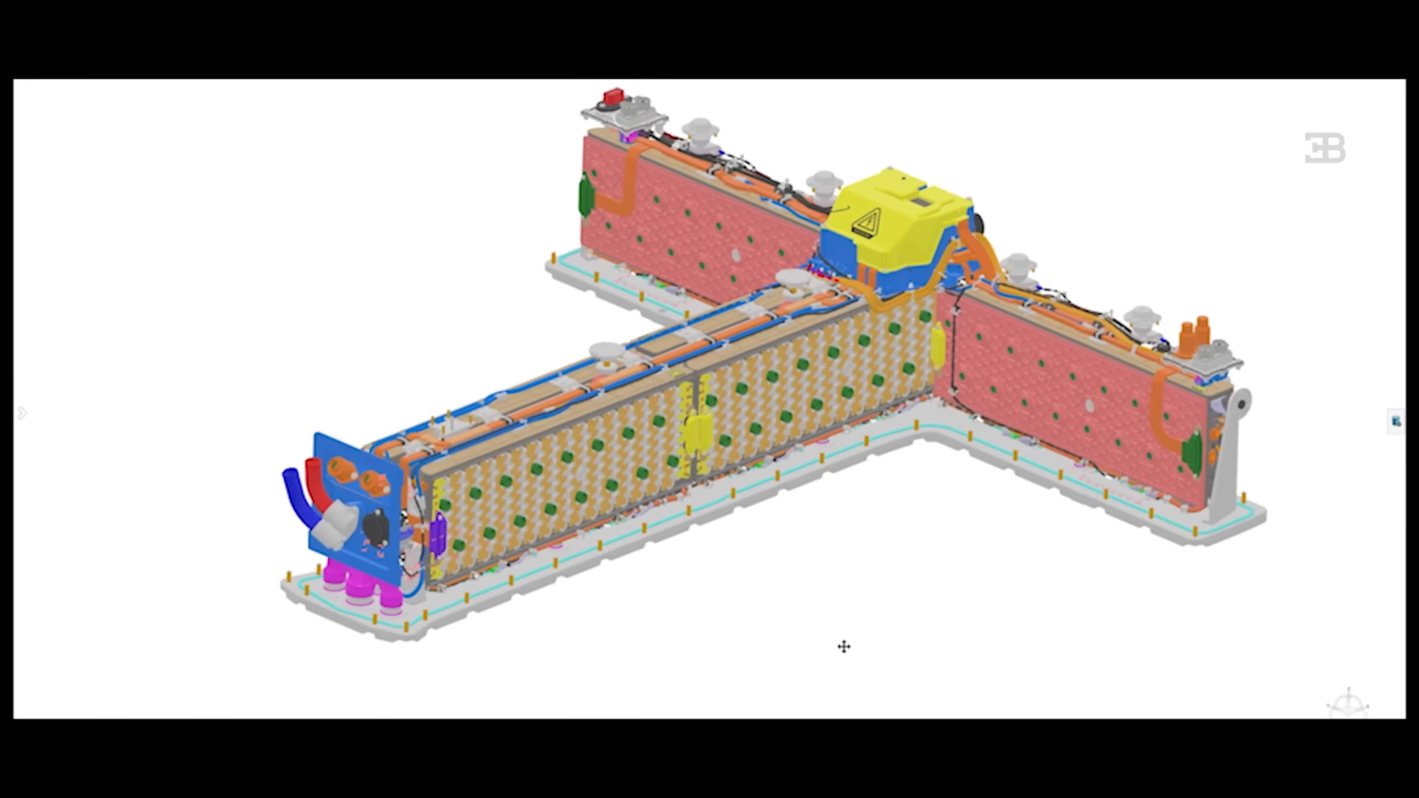 A CAD design of the battery pack in the Tourbillon