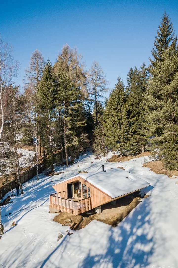 Architect Stefan Hitthaler recently completed an energy-efficient makeover of a mountain chalet near Brunico, South Tyrol, Italy