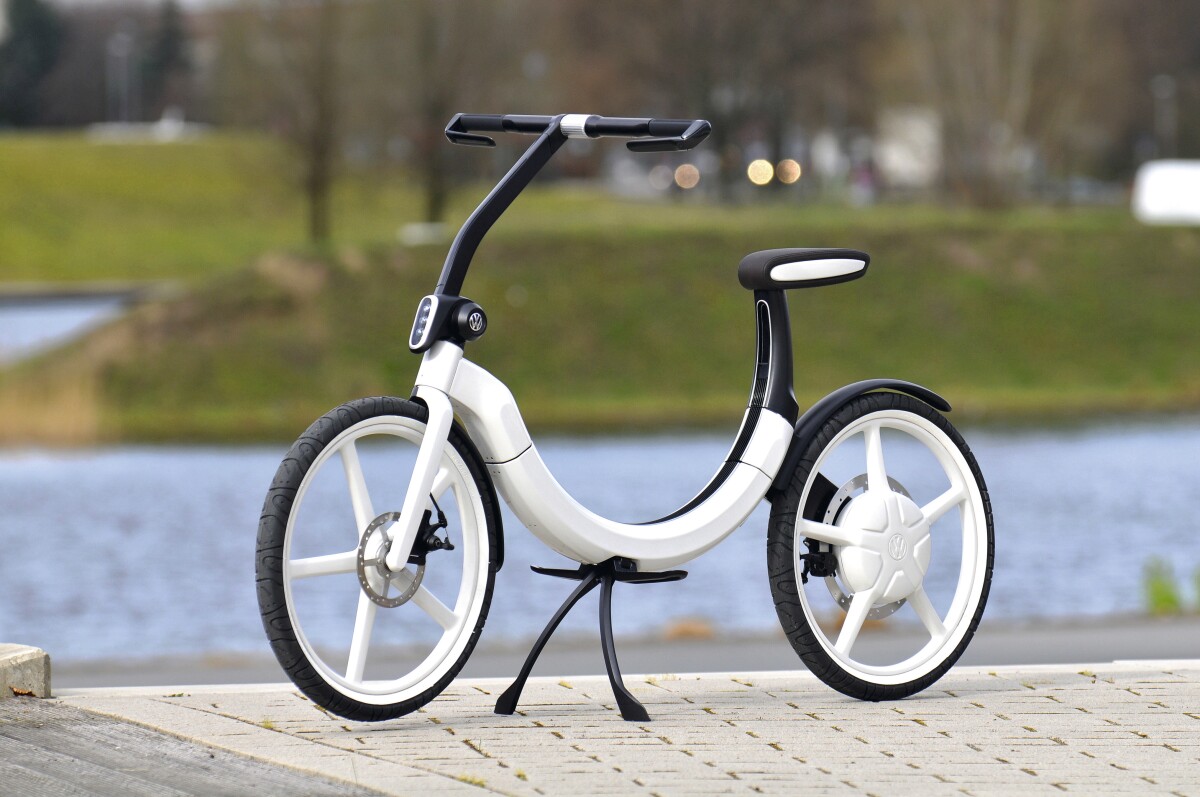 VW's Bik.e, an electric bike that folds to the size of a spare tire.