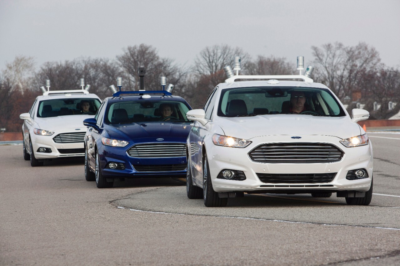 Assisted or self-parking is the logical first step towards commercialization of self-driving and fully autonomous vehicles like this prototype train of Ford Focus sedans