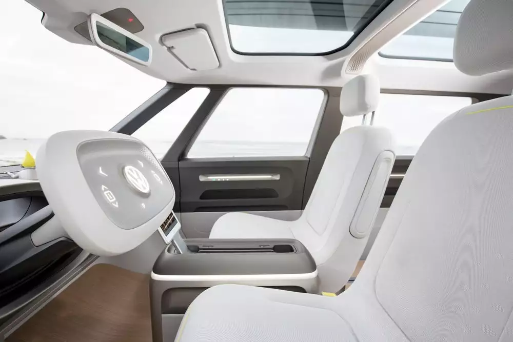 Interior of Volkswagen's forthcoming I.D. Buzz van, which will feature Nvidia tech to power its autonomous systems