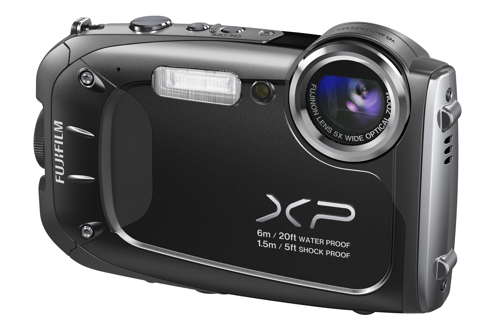 The XP60 is waterproof to a depth of 6 meters, shock resistant to 1.5 meters, sealed against dust (or sand) penetration and will continue to operate in temperatures as low as -10°C