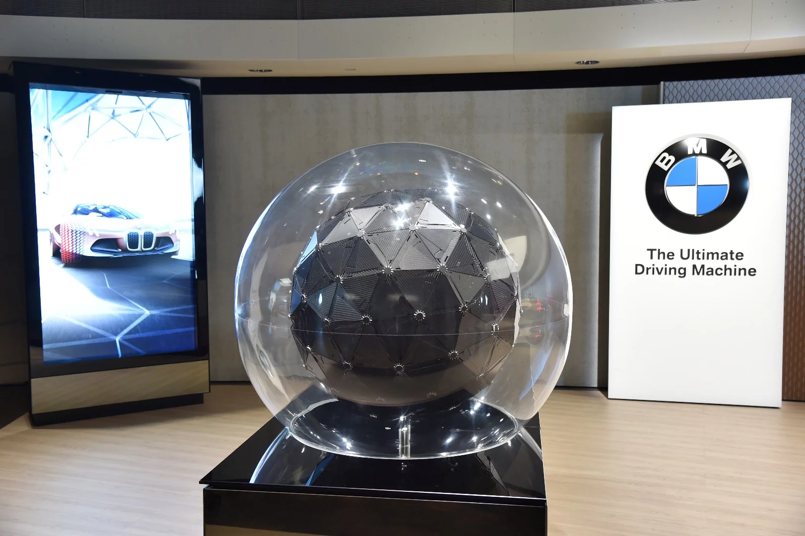 This globe shows how the artificially intelligent systems in the Vision Next 100 concepts will operate