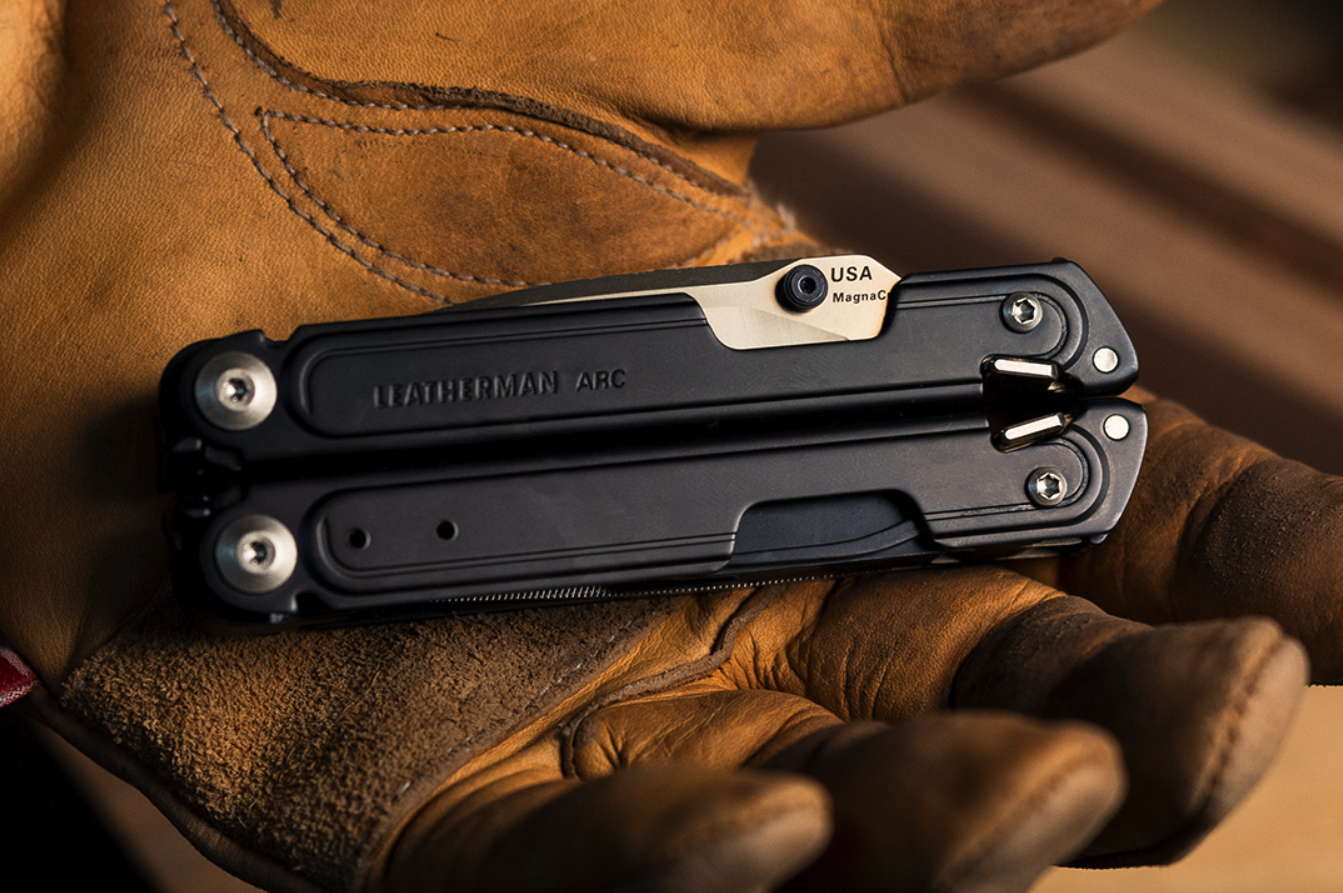 The Leatherman Arc Obsidian combines a Magnacut steel blade, Leatherman's magnet Free deployment system, a universal bit holder and more