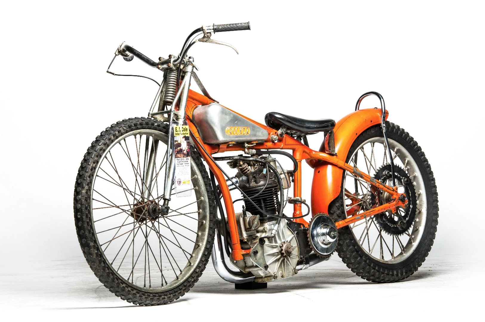 The precursor to the famous Crocker v-twin, just 31 Crocker speedway bikes were built before Crocker turned to the v-twins which made him a global name. This 1934 Crocker Speedway Bike sold for $159,500 at Mecum's sale of the EJ Cole Collection in March, 2015.