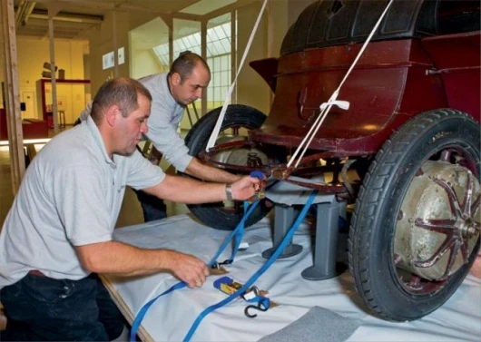 The Lohner-Porsche on its way from Vienna Technical Museum to the Los Angeles Auto Show