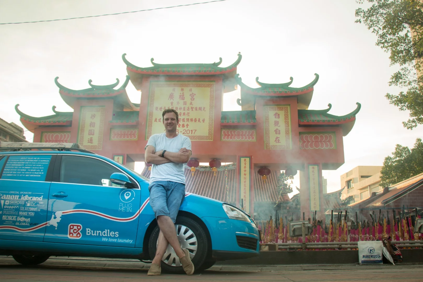 The Blue Bandit, pictured here in Penang, Malaysia, has a 150 kW motor that gives it a top speed of 180 km/h, while the 37 kWh Li-ion battery pack offers a 200 km per charge range