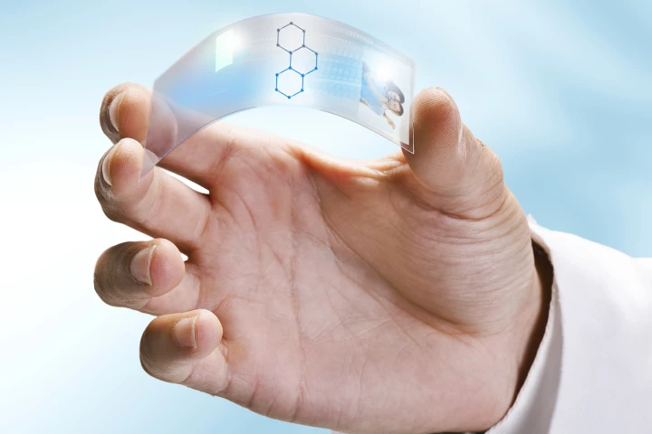 Researchers have created a new graphene-based flexible LED display prototype (not pictured) that is incredibly thin and bright and could be used in next-gen mobile phones, tablets and TVs (Image: Shutterstock)