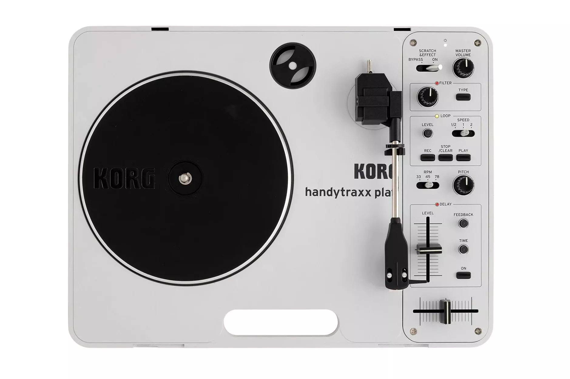 DJs can dial in a scratch effects, filters and a built-in looper