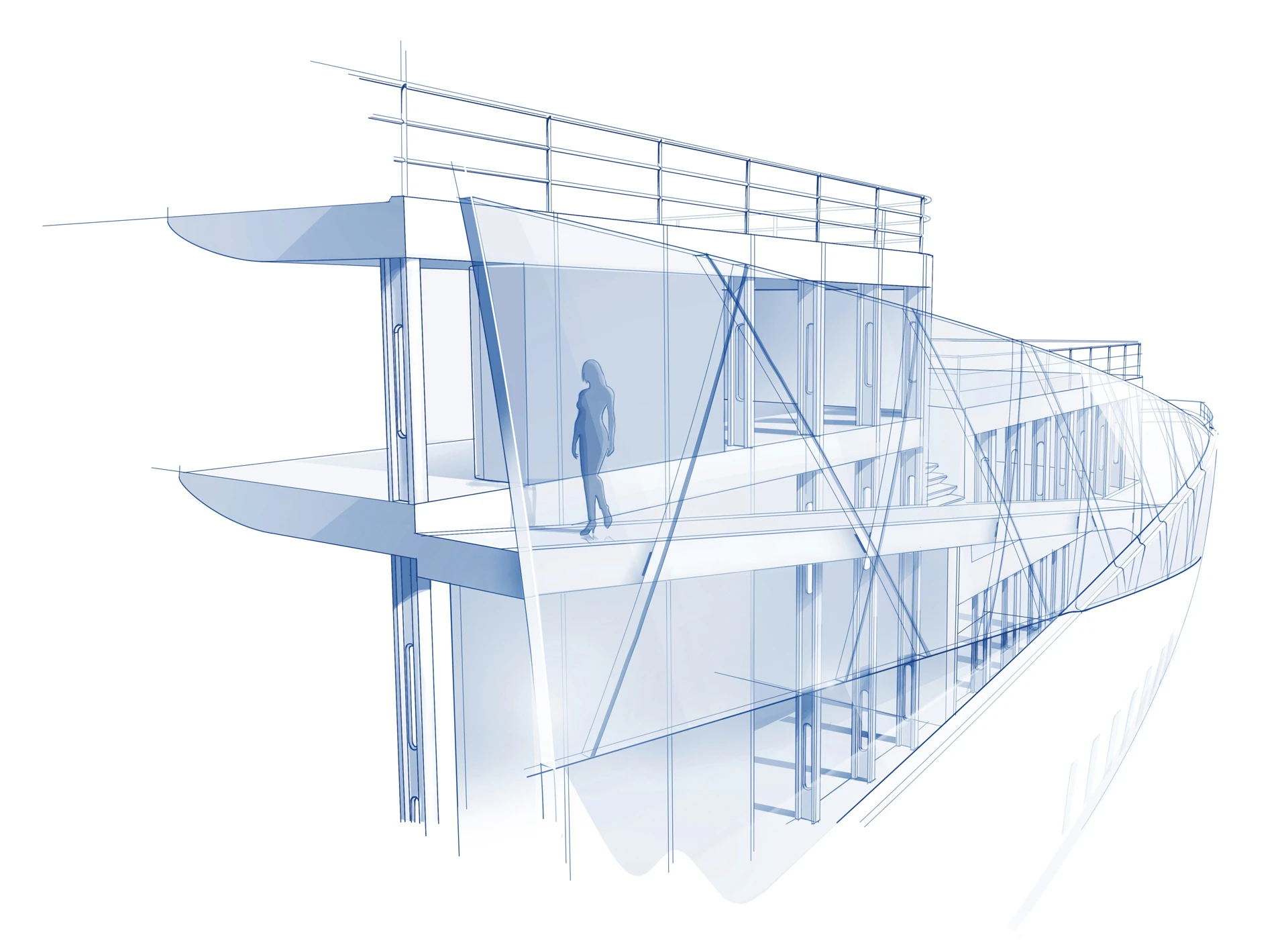Sketch of the superstructure of the Feadship Royale