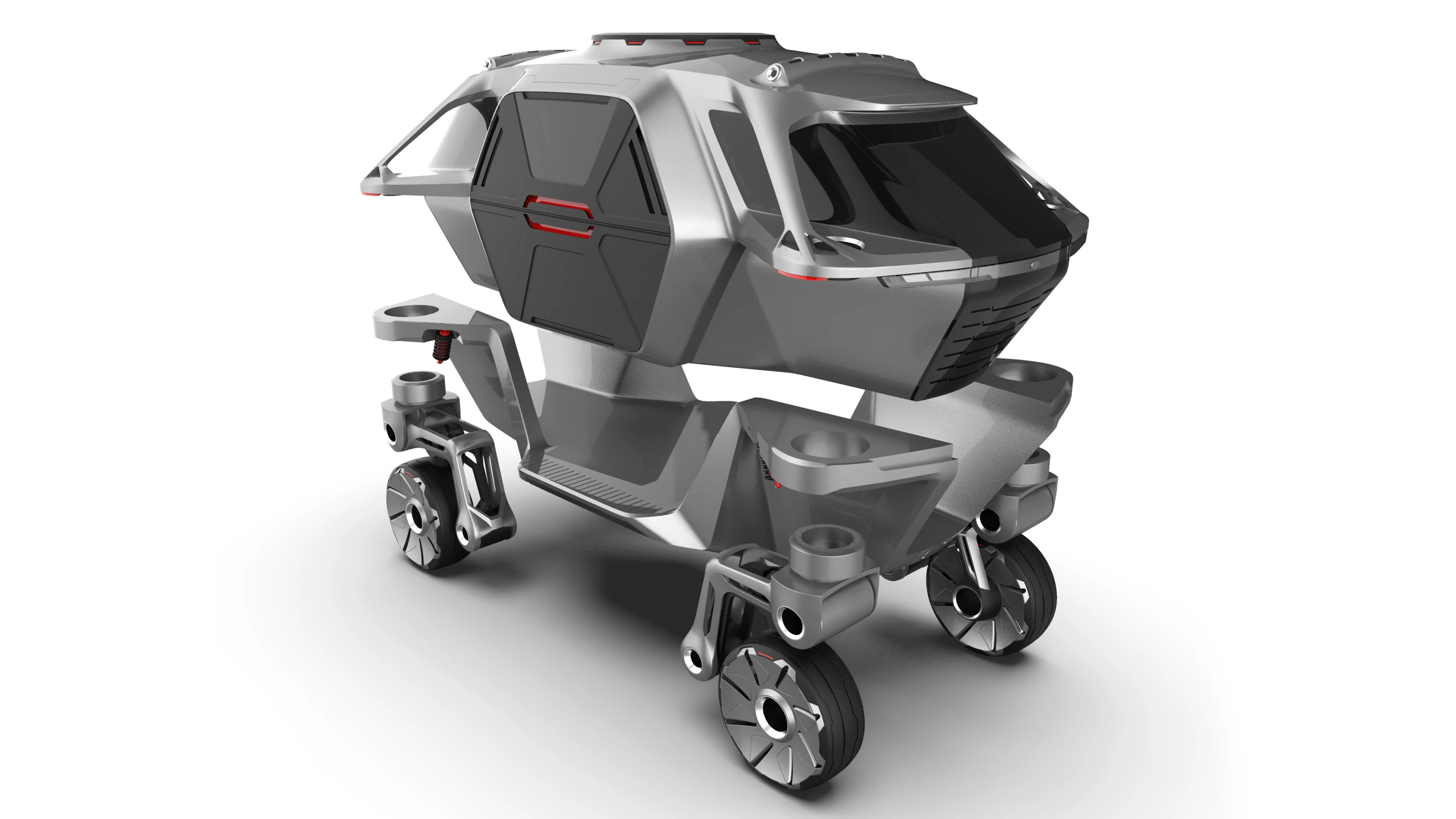 Different passenger/utility pods could mate to the Elevate chassis for versatility