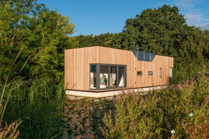 The Chichester floating home is berthed on the UK's Chichester Canal, hence the name