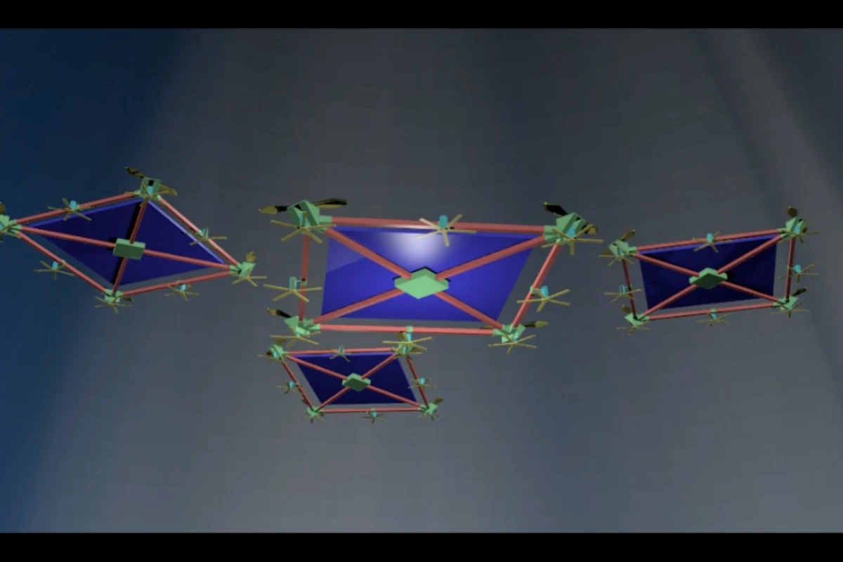A model of a high altitude aerial power plant that harvests both solar and wind energy and beams it wirelessly to the ground.(Image: New Wave Energy UK)