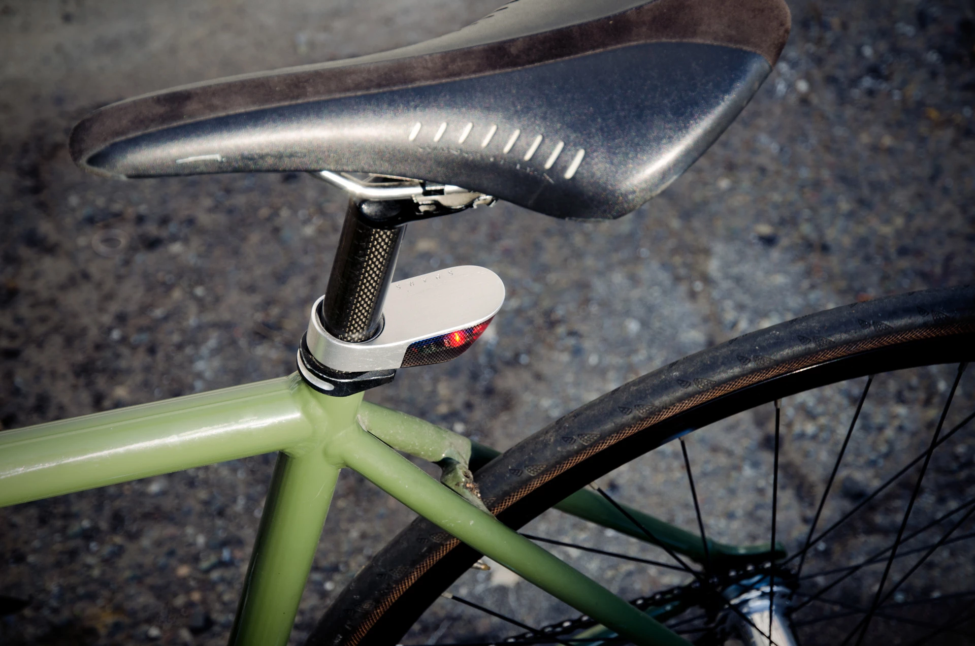 The appropriately-named Tail Light slides onto a seat post and is clamped in place