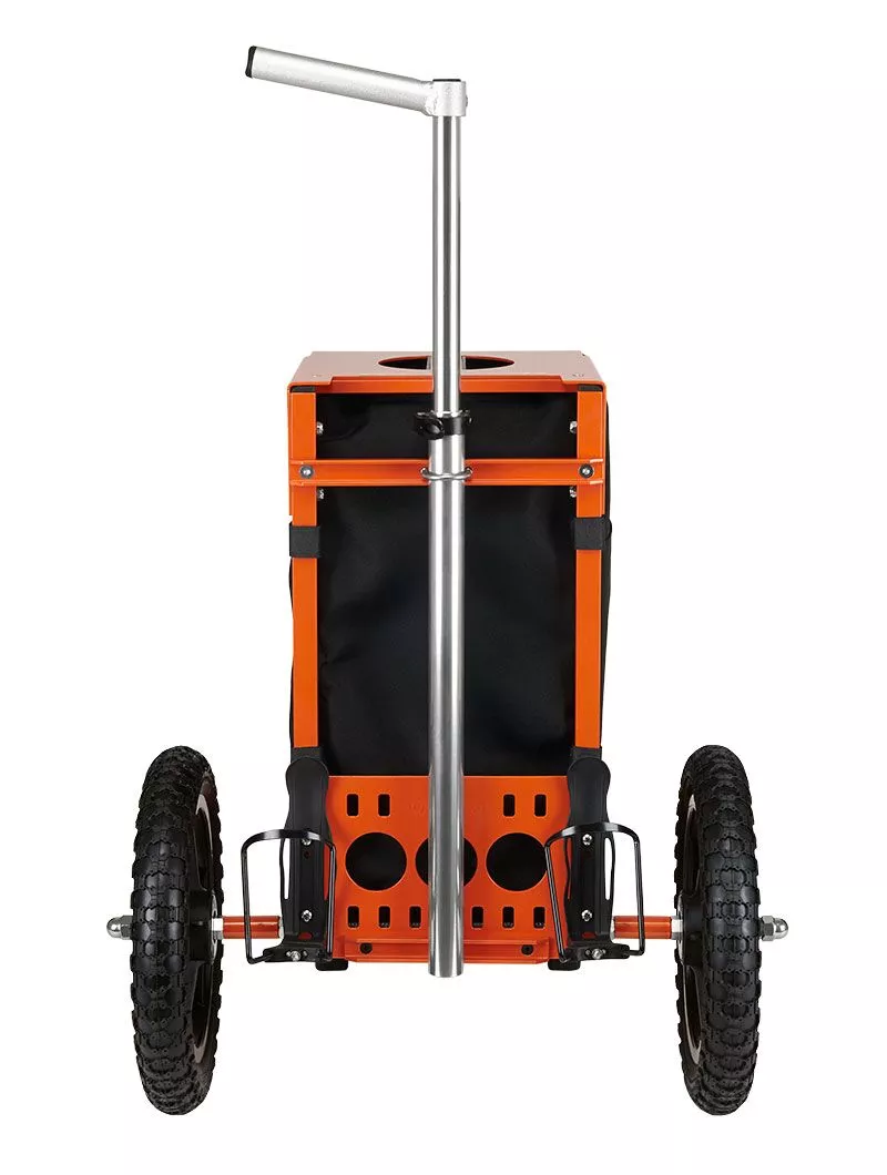 The retractable handle extends from 23.5 in to 51 in