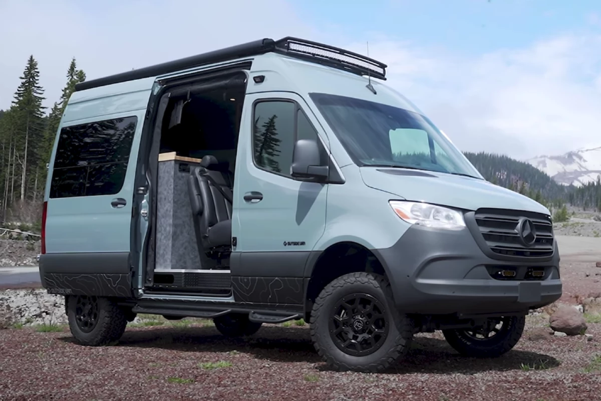 Outside Van turns the Mercedes Sprinter 144 4x4 into the Blue Sky camper van