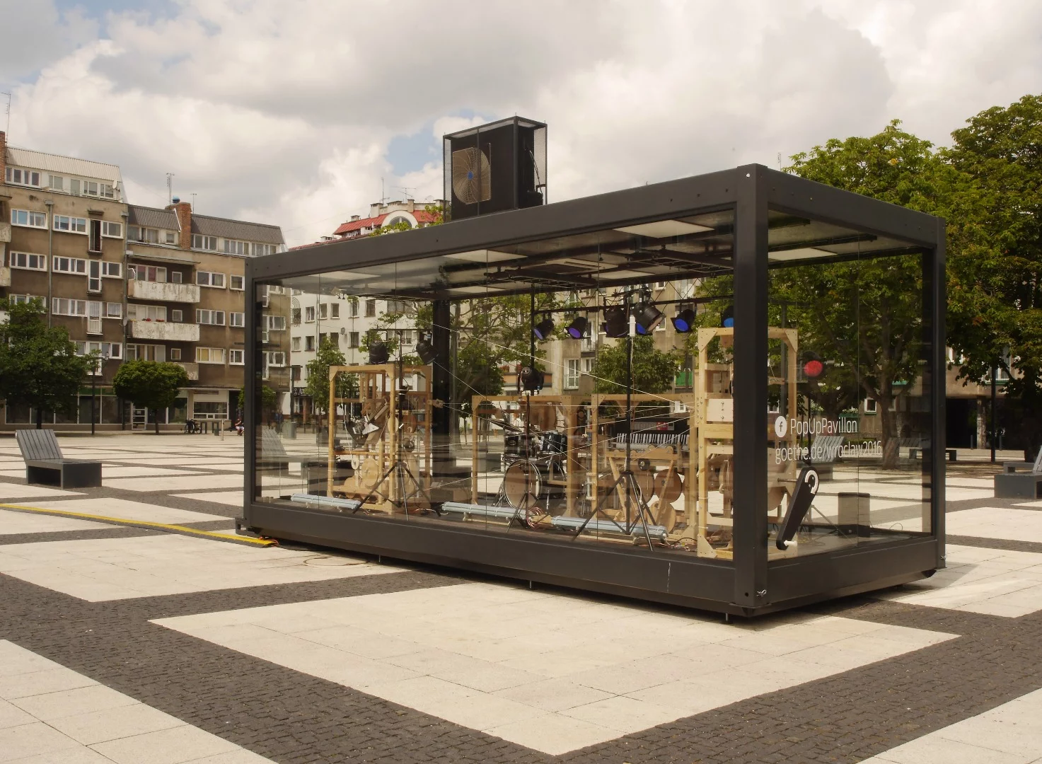 The Music Construction Machine was installed in the Goethe-Institut Pop Up Pavillion in Wroclaw, Poland