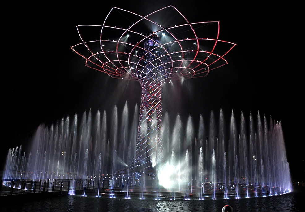 Fountain show surrounds the The Tree of Life and the Italian Pavilion