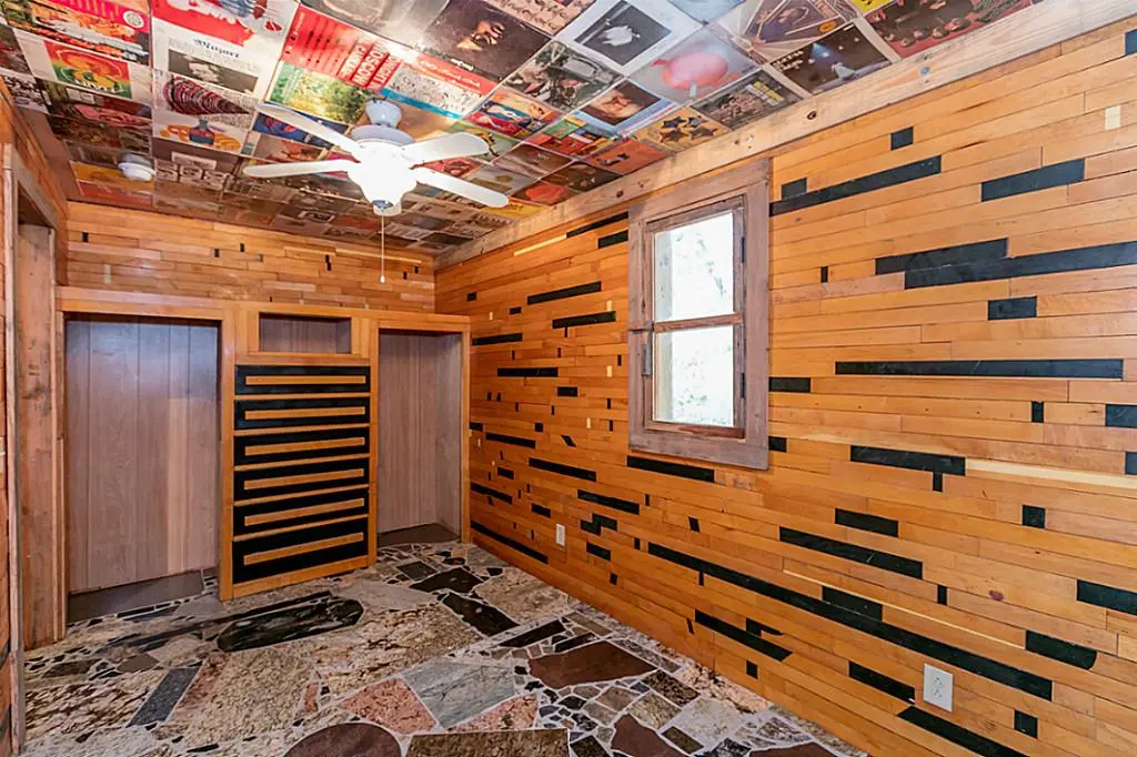 The Cowboy Boot House's utilitarian interior decor suits the whimsical nature of the home