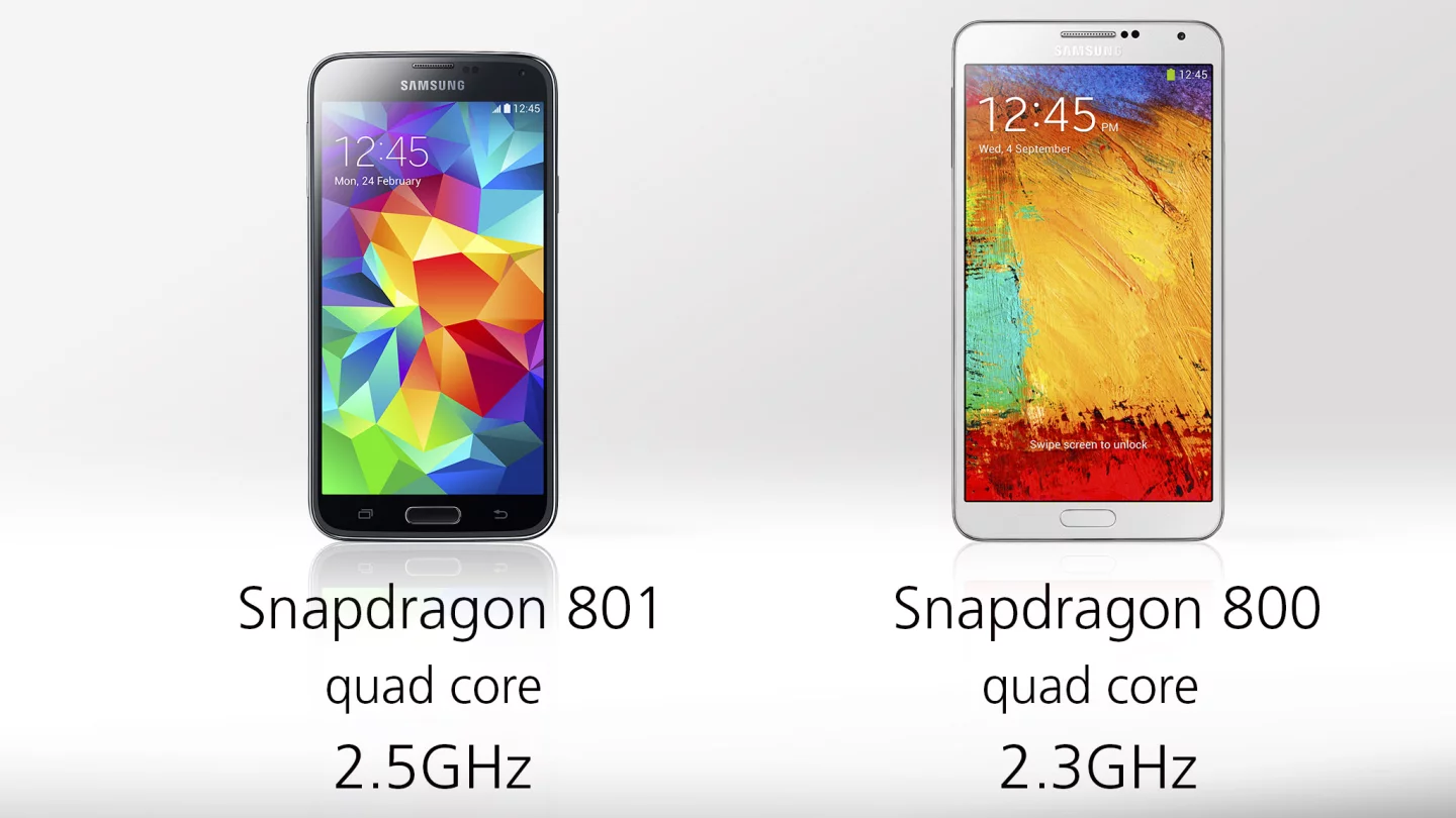Both devices should be plenty speedy, with Qualcomm's Snapdragon 801 or 800