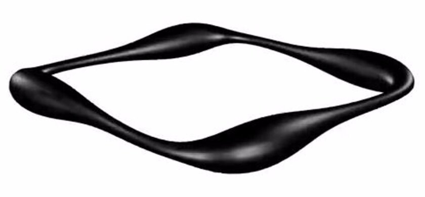 Simulated 3D view of a five dimensional black hole