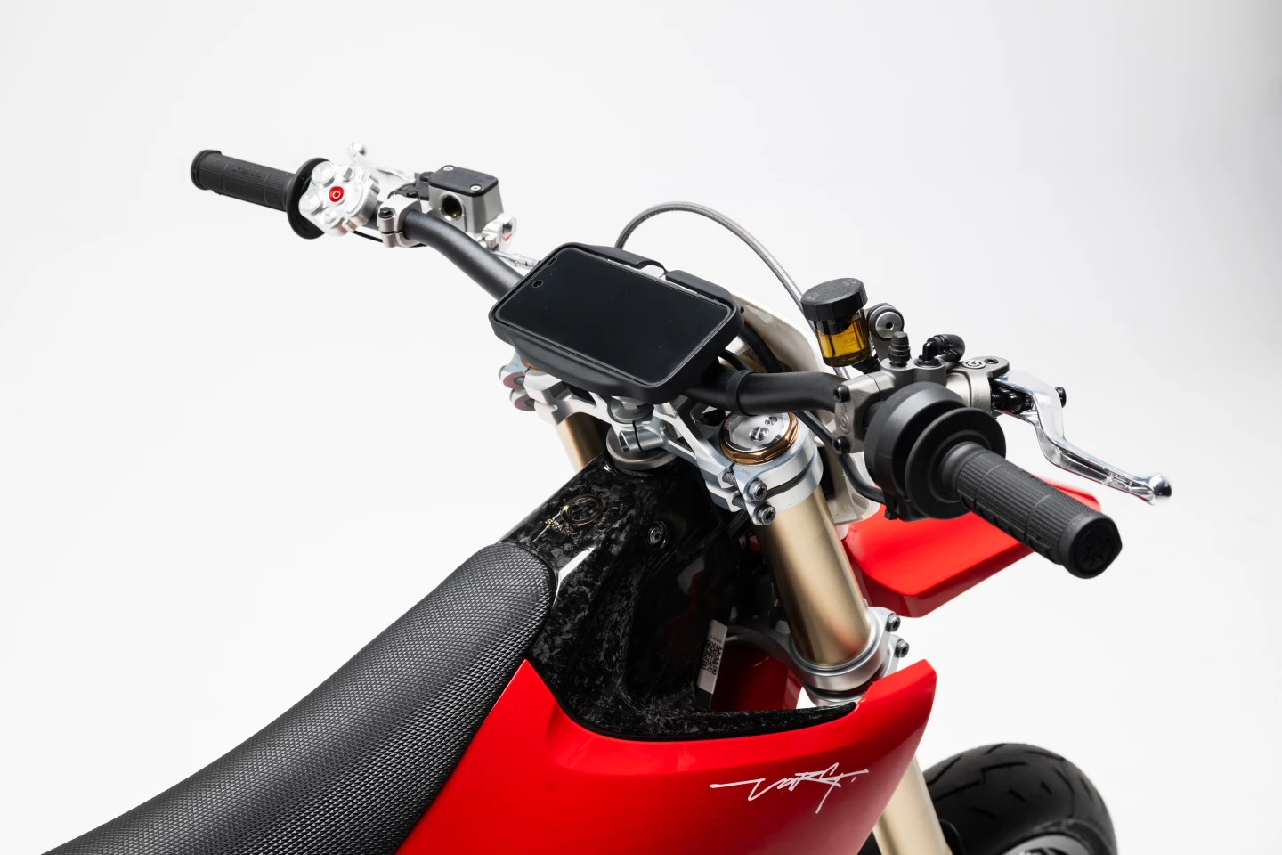 Stark claims the Vark SM's cockpit is the cleanest of any of its bikes