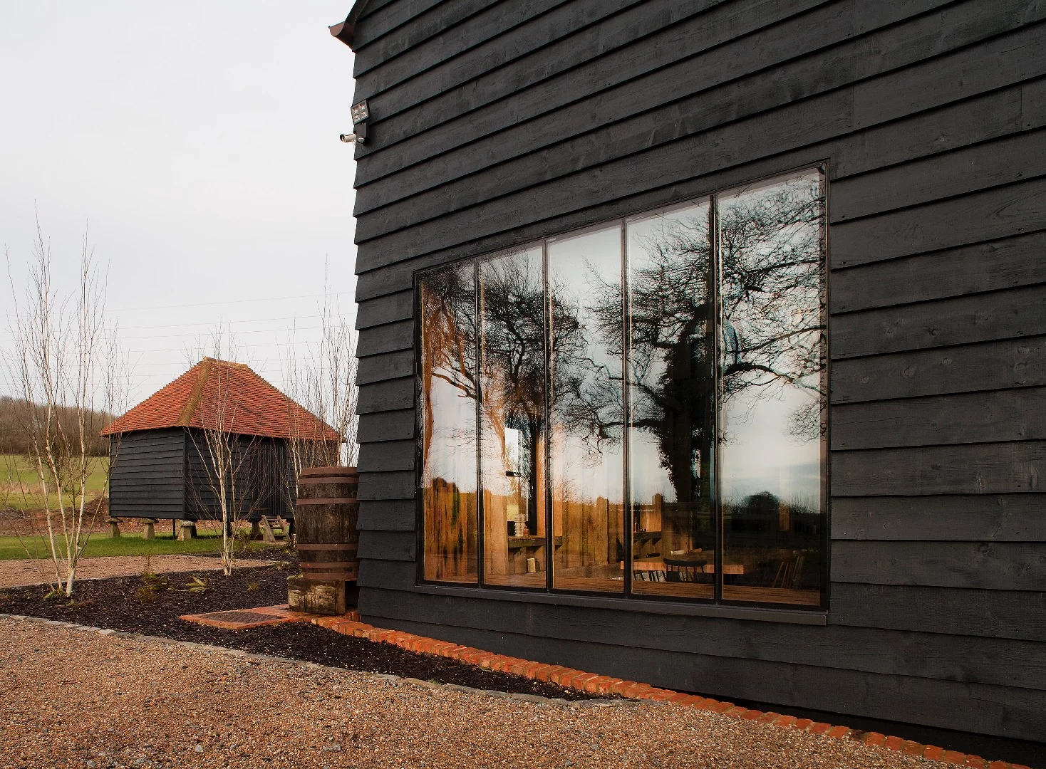 Ancient Party Barn boasts very generous glazing