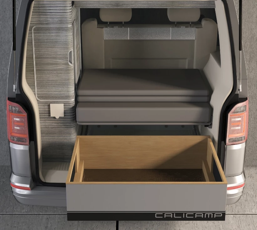 The storage drawer serves as the foundation of all Calicamp setups