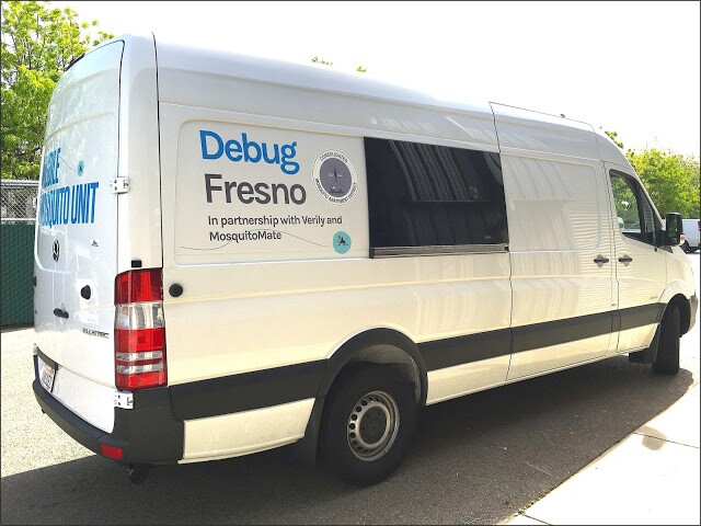 The sterile mosquitoes will be deployed out of these vans
