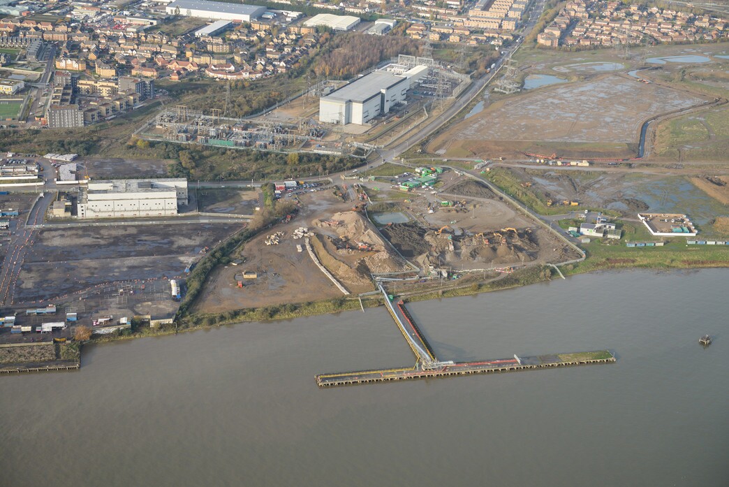 Once excavated, earth from the Central London Crossrail sites is transported to the Docklands Transfer Station