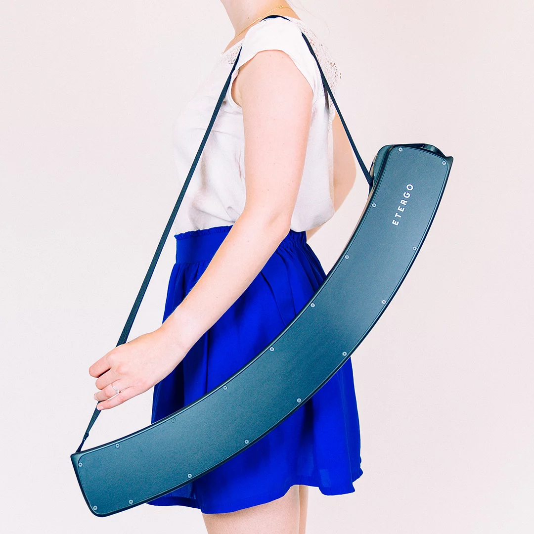 The AppScooter's battery system is modular in nature, with each removable module offering up to 50 miles of range per charge. Three modules can be installed simultaneously