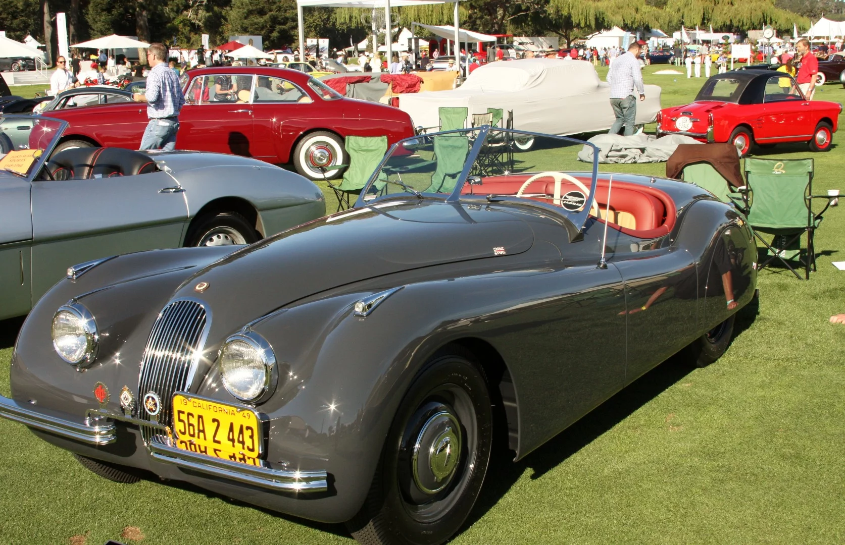 An aluminum Jaguar XK-120 at The Quail, A Motorsports Gathering.