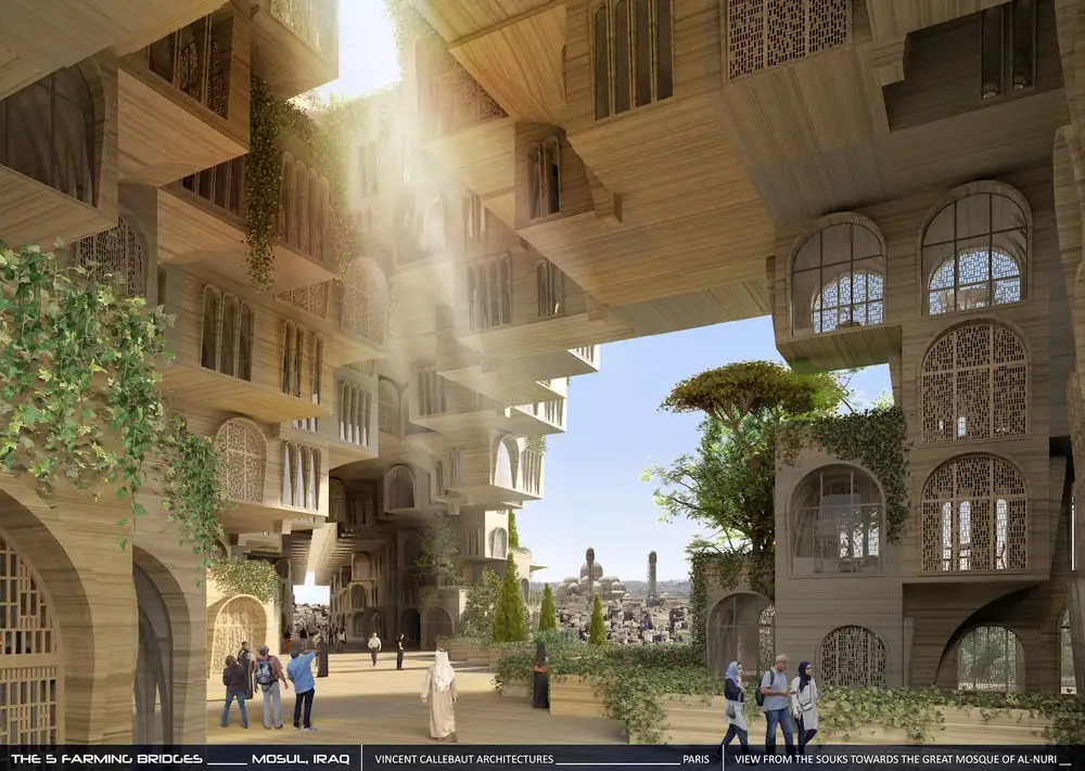 The Five Farming Bridges proposal imagines the bridges becoming new residential districts