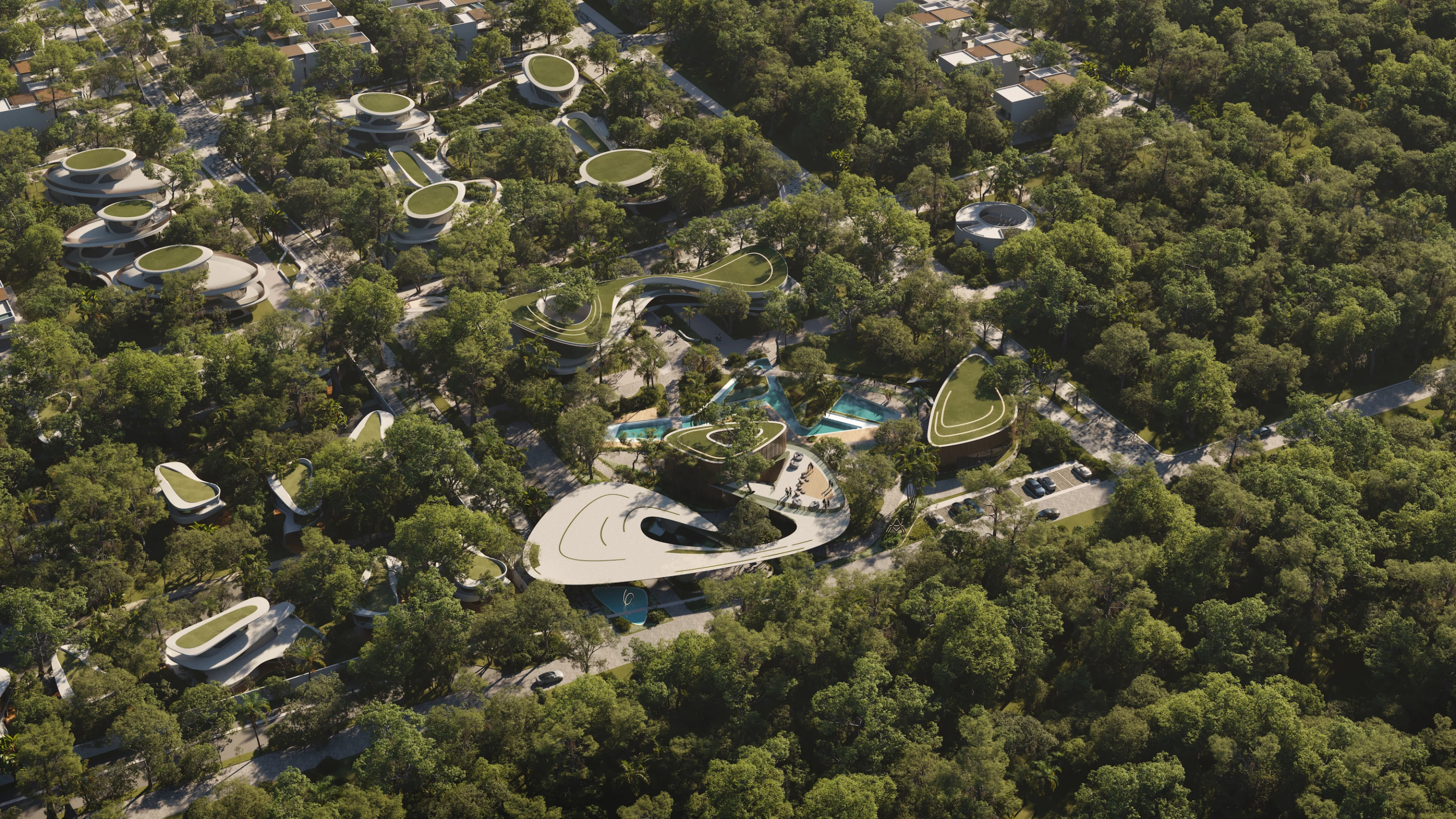 Aldea Uh May will take the form of a residential and wellness development in Mexico that's spread over 20 hectares (49.4 acres)