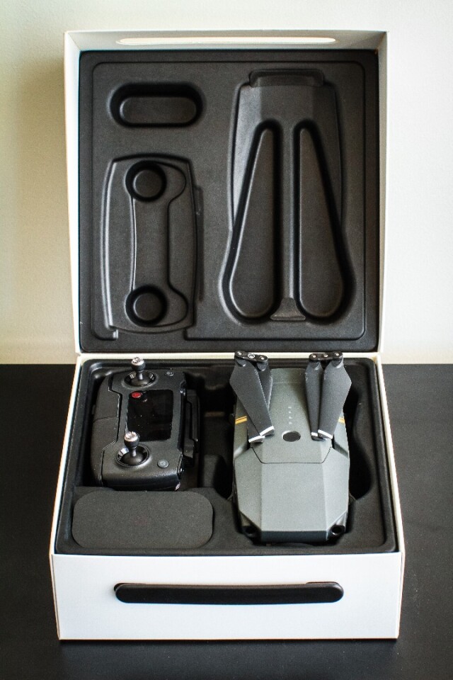 DJI Mavic Pro: arms and props fold away to fit in a small box - one that you can easily throw in a backpack