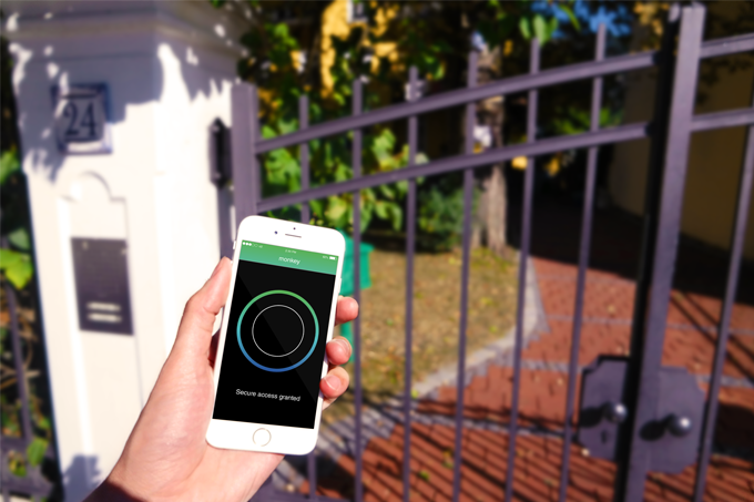 The Locumilabs monkey connects to a home's Wi-Fi network to allow mobile devices to communicate with intercoms for gated entry access