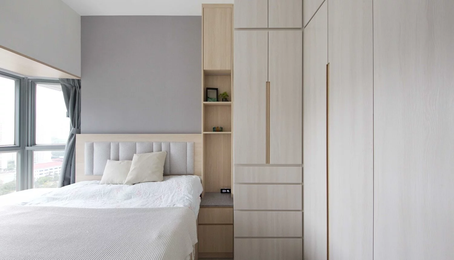 The master bedroom with ample built-in wardrobe space