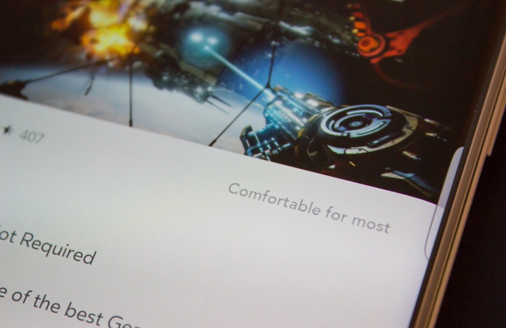 The Oculus Store's comfort ratings help you to steer clear of apps that may make you feel queasy