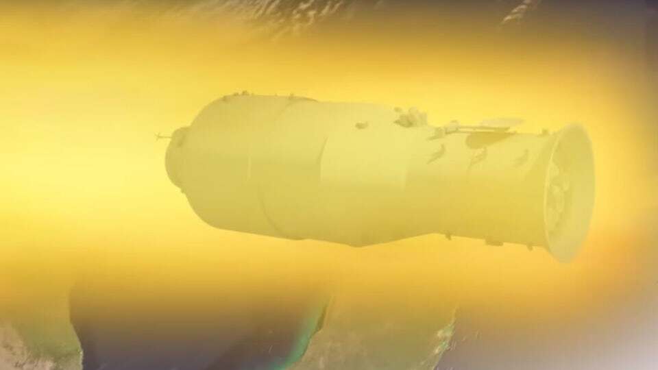 Artist's concept of Tiangong-1 hitting the Earth's atmosphere