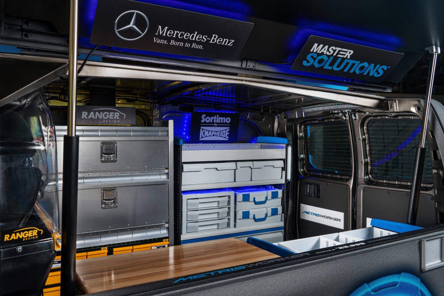 Work inside or out with the Mercedes Metris MasterSolutions Toolbox van