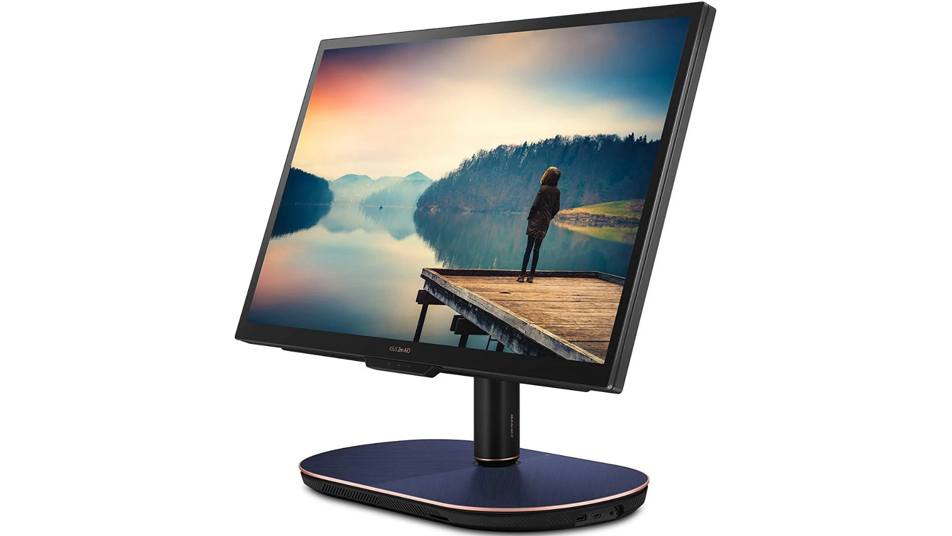 The Zen AiO 27 can wirelessly charge a Qi-enable smartphone placed on its base