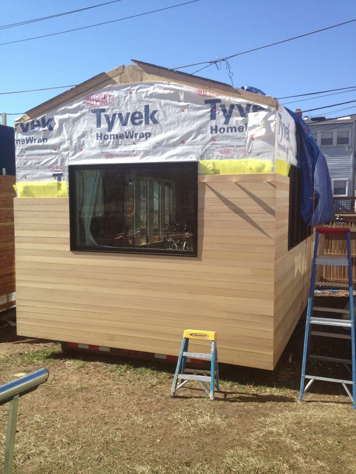 Construction process – siding almost complete (Photo: Paul Burk Photography)